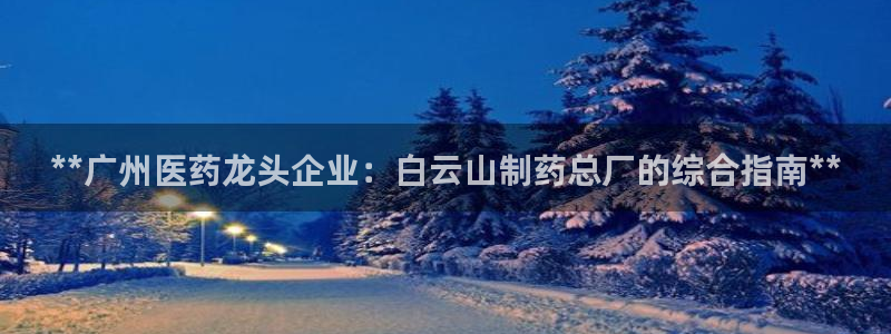 9游会老哥：**广州医药龙头企业：白云山制药总厂的综合指南**