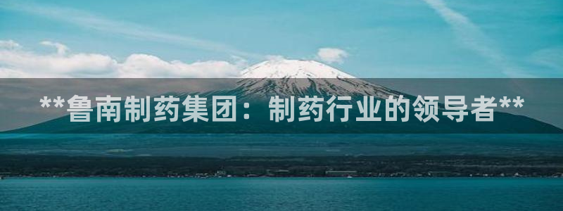 9游会老哥俱乐部：**鲁南制药集团：制药行业的领导者**