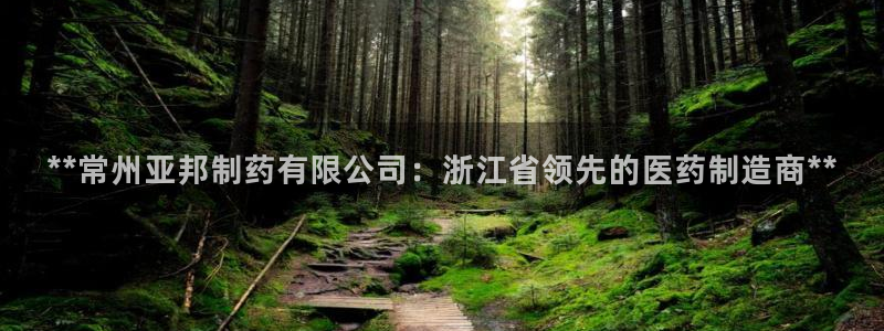老哥吧九游会下架吗：**常州亚邦制药有限公司：浙江省领先的医药制造商**