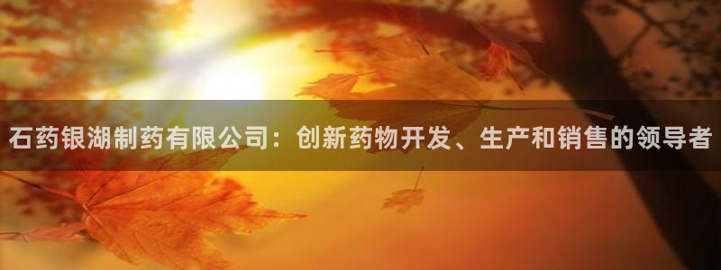 九游会老哥必备的交流社区九：石药银湖制药有限公司：创新药物开发、生产和销售的领导者