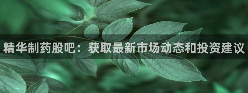 九游会老哥俱乐部交流社区：精华制药股吧：获取最新市场动态和投资建议
