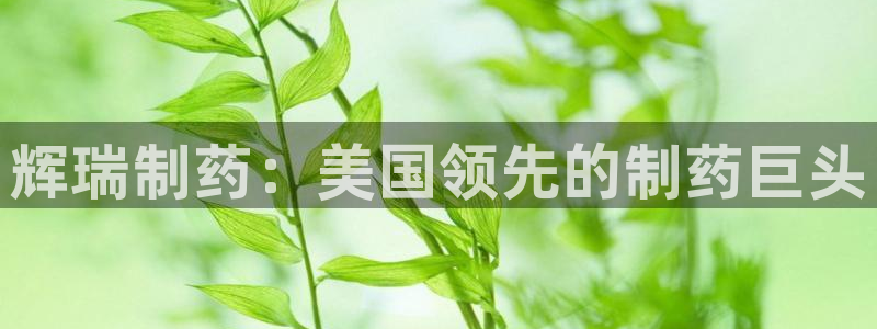 九游会老哥必备的交流社区九：辉瑞制药：美国领先的制药巨头