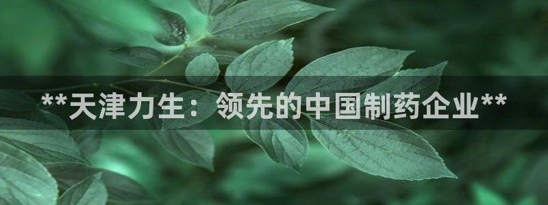 九游会老哥俱乐部官网首页：**天津力生：领先的中国制药企业**