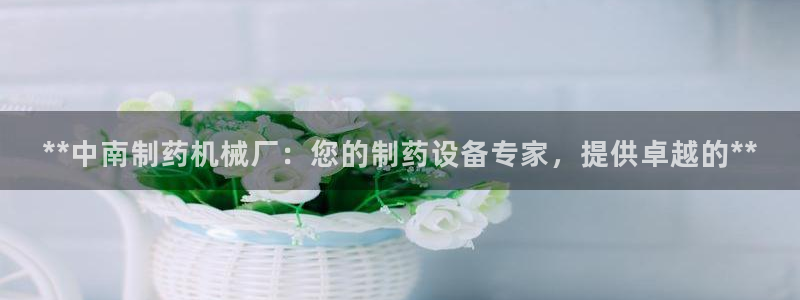 九游会老哥必备的交流社区：**中南制药机械厂：您的制药设备专家，提供卓越的**