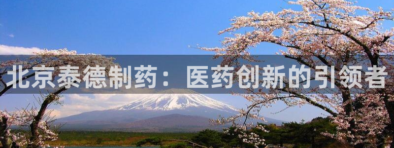 九游老哥俱乐部官网登录不了：北京泰德制药：医药创新的引领者