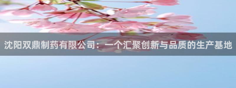 九游会老哥必备的交流社区九：沈阳双鼎制药有限公司：一个汇聚创新与品质的生产基地