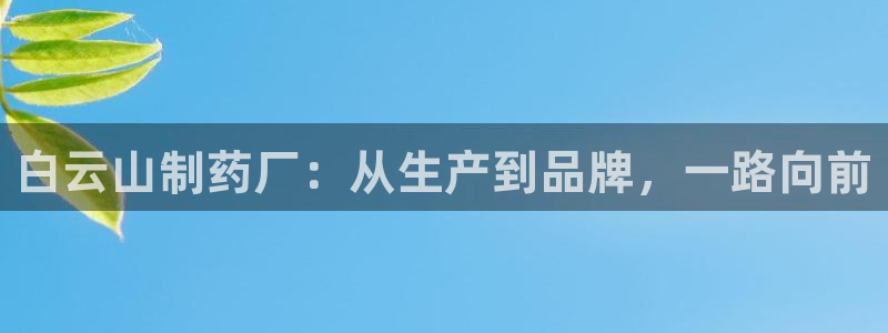 老哥俱乐部是干什么的：白云山制药厂：从生产到品牌，一路向前