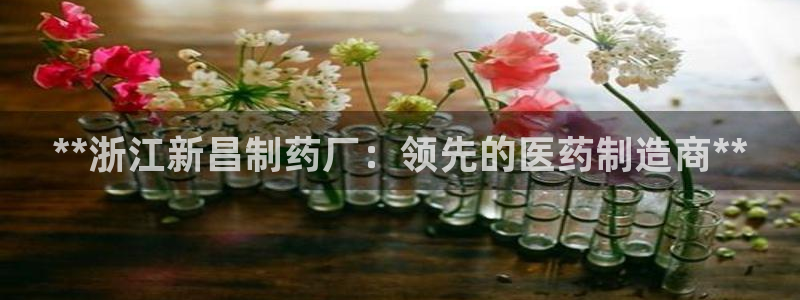 九游会老哥俱乐部社区论坛：**浙江新昌制药厂：领先的医药制造商**
